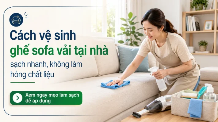Cách vệ sinh ghế sofa vải tại nhà sạch nhanh không làm hỏng chất liệu