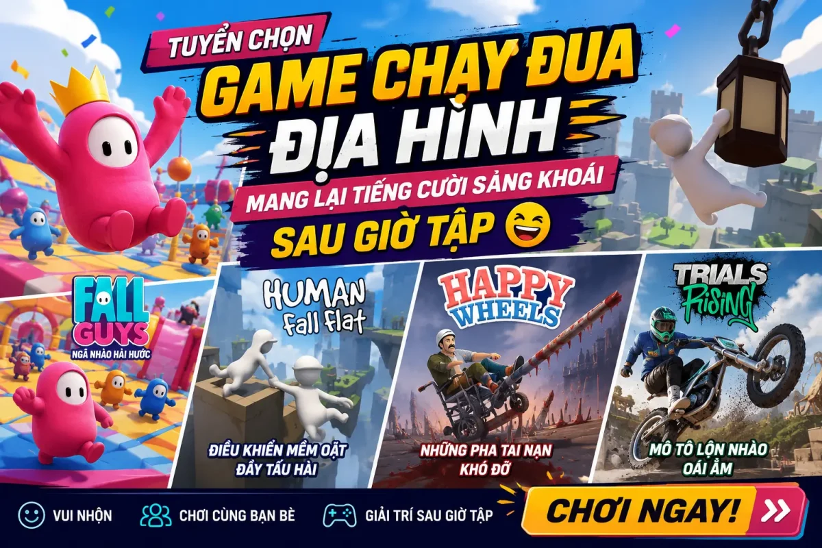 Game chạy đua địa hình vui nhộn giúp giải trí sau giờ tập