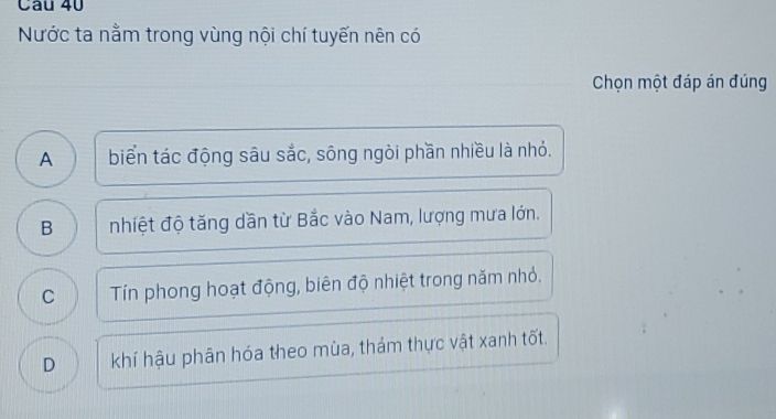 Sơ đồ vị trí Việt Nam trong vùng nội chí tuyến và đặc điểm khí hậu nhiệt đới gió mùa